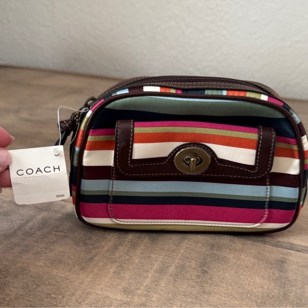 Coach Striped Multicolor Cosmetic Bag